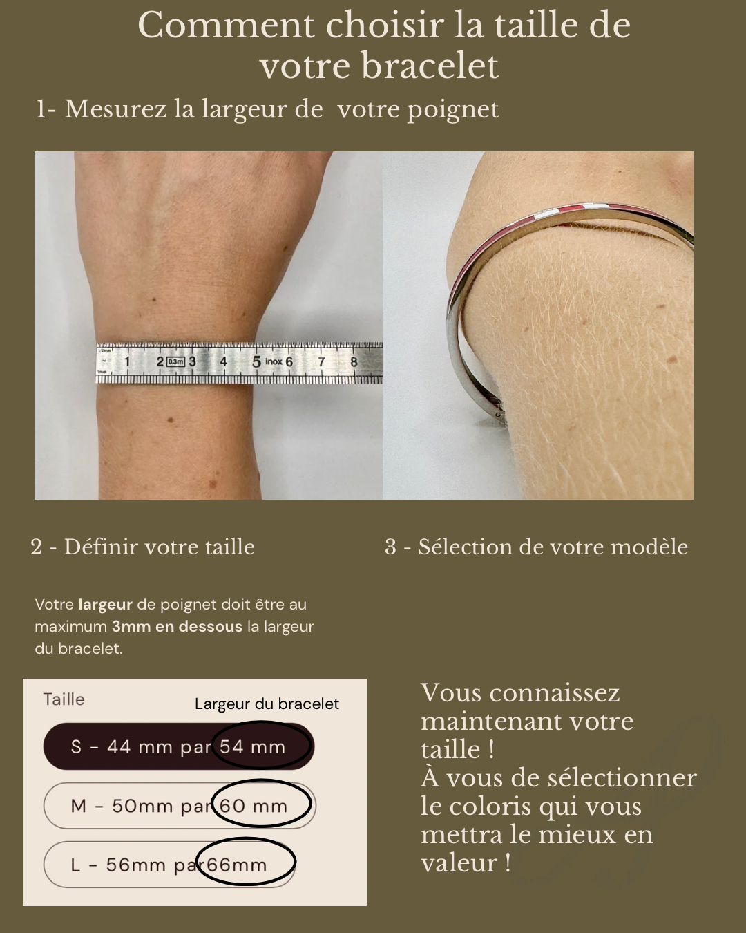 Bracelet marqueterie nuances de beige