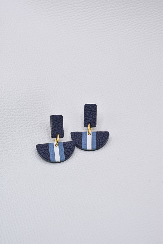 Boucles d’oreilles demi-lune nuances de bleues