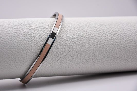 Bracelet marqueterie blanc rose kaki