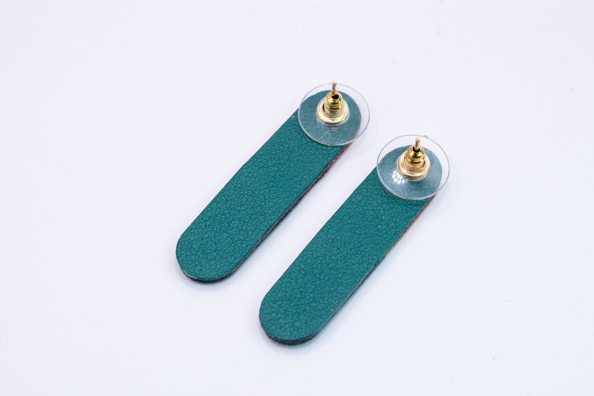 Boucles d’oreilles Éclats rose or et vert
