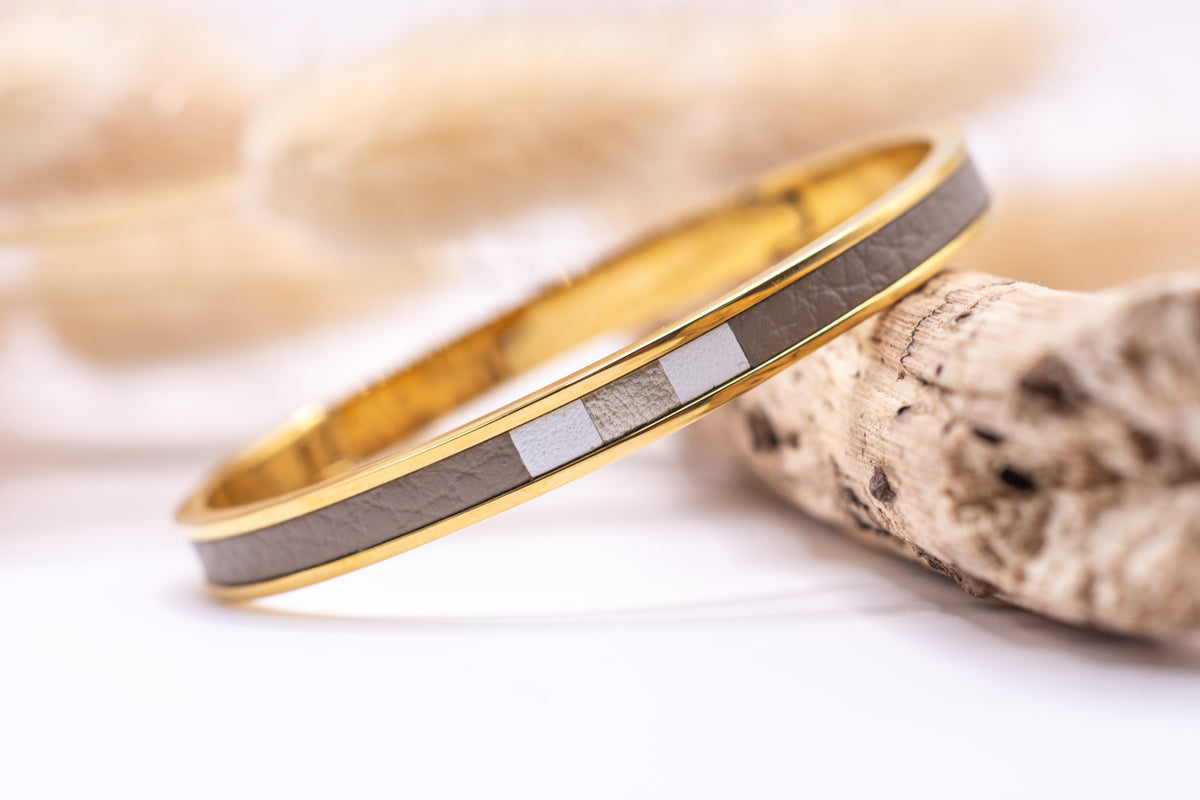 Bracelet marqueterie nuances de beige